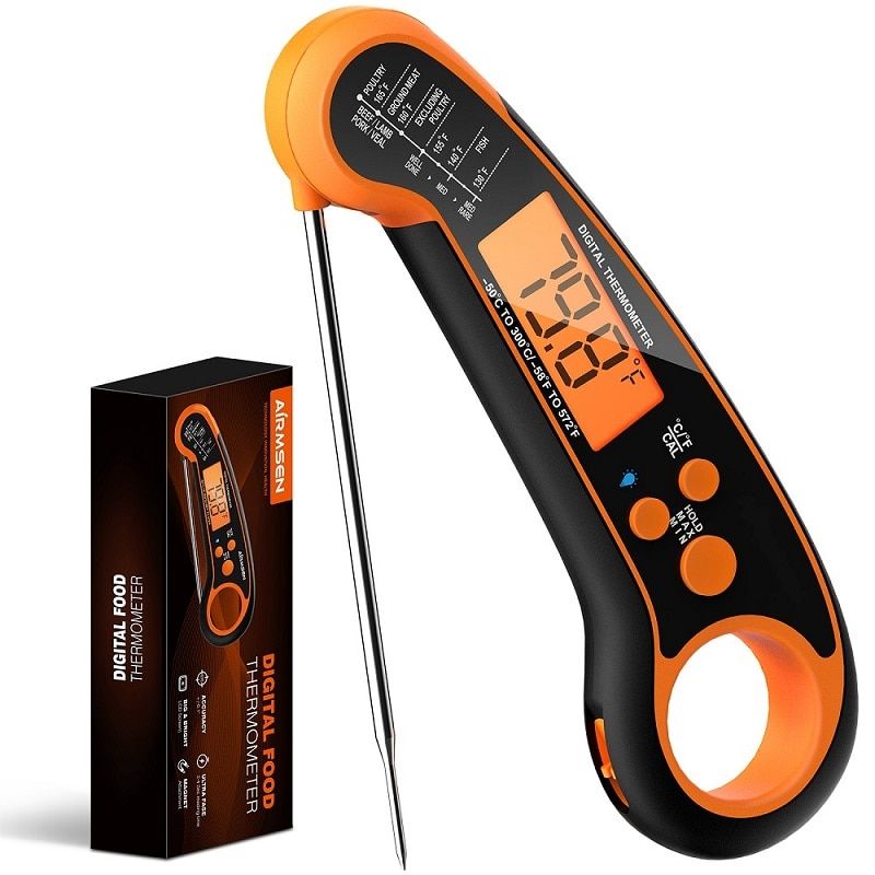 AIRMSEN Food Thermometer Kitchen Thermometer Digital Thermometer Meat Thermometer BBQ Waterproof Kitchen Cooking Tools