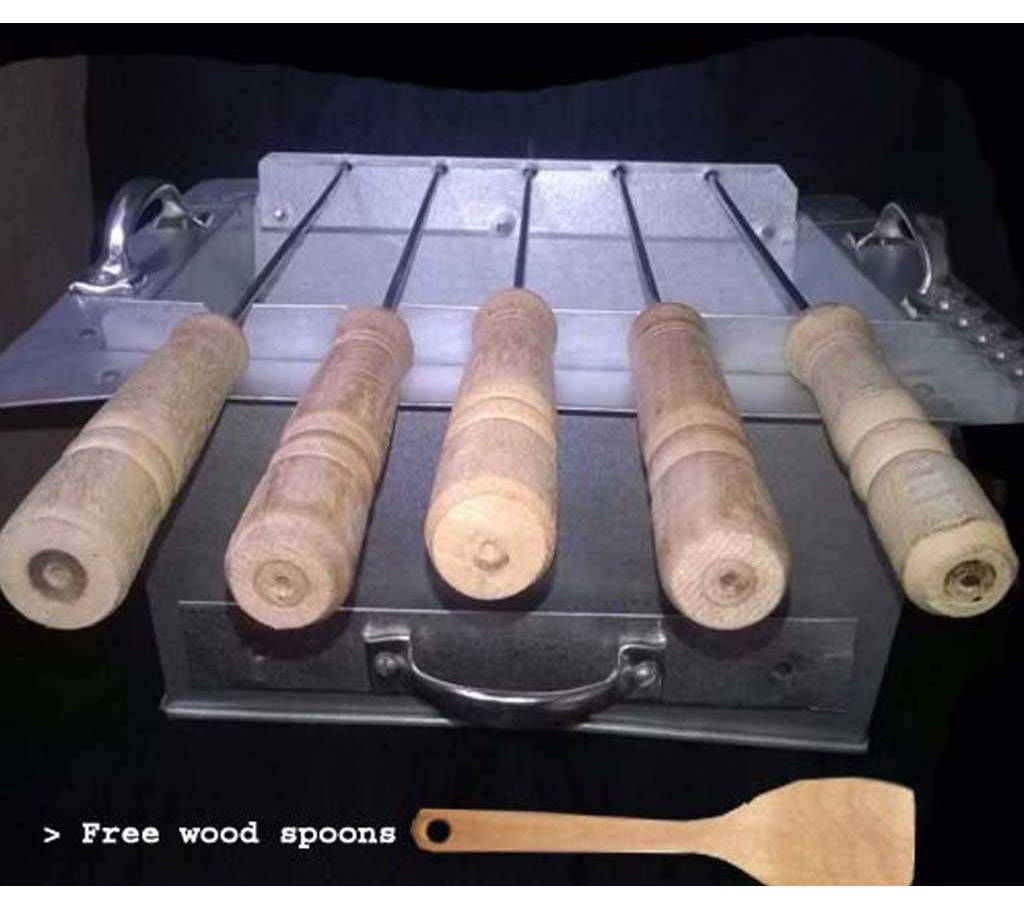 barbecue net with kabab stove
