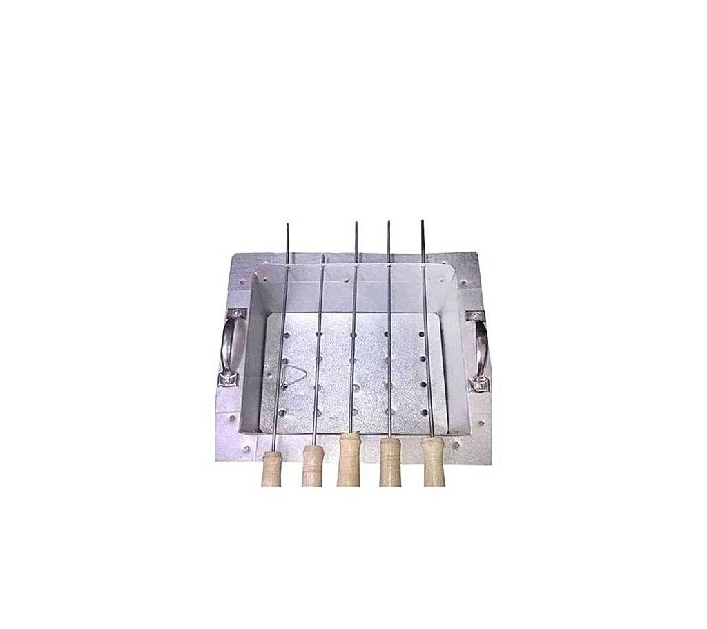 BBQ Stand with 5 Stick - Silver
