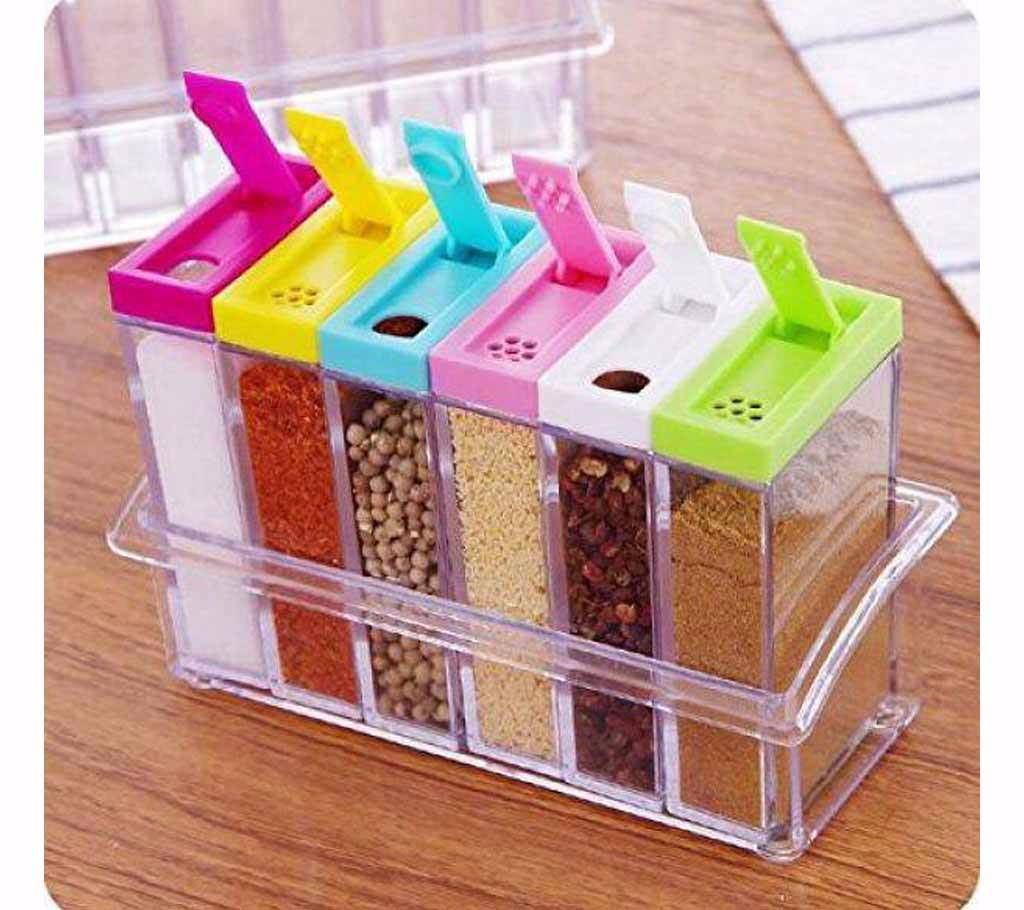 transparent spice storage pot-6 pc 