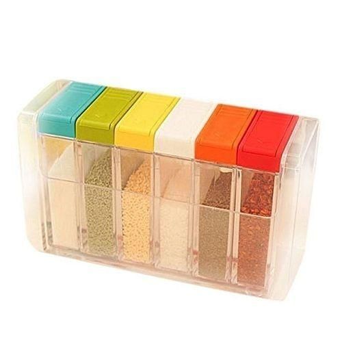 6 Pcs Spice Storage Pot - Transparent