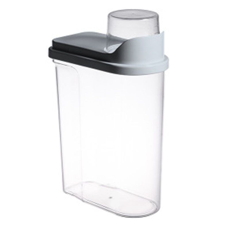 Gray Food Storage Bottles Plastic Clear Dry Food Container with Pour Lids Kitchen Durable Cereal Dispenser Storage Jars
