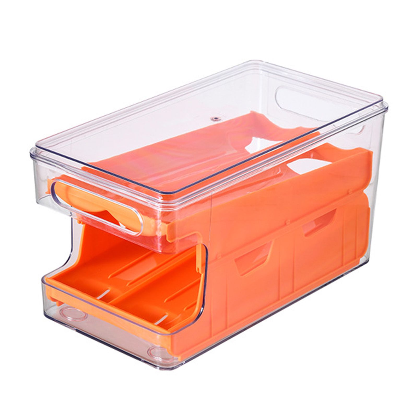 Food Grade Egg Holder Slide Design Bright Color Double Layer Chicken Egg Storage Container for Refrigerator