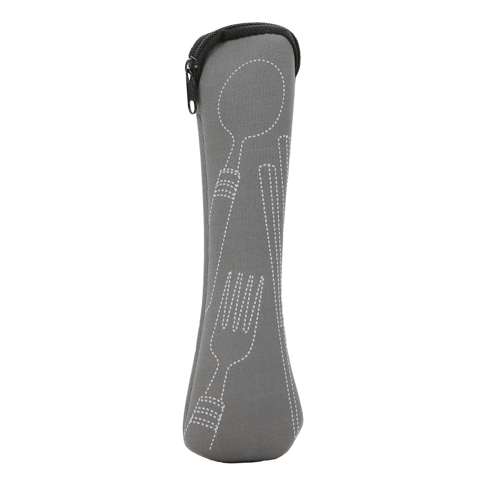 Tableware Bag Portable Wear-resistant Fabric Tableware Spoon Fork Storage Pouch for Office