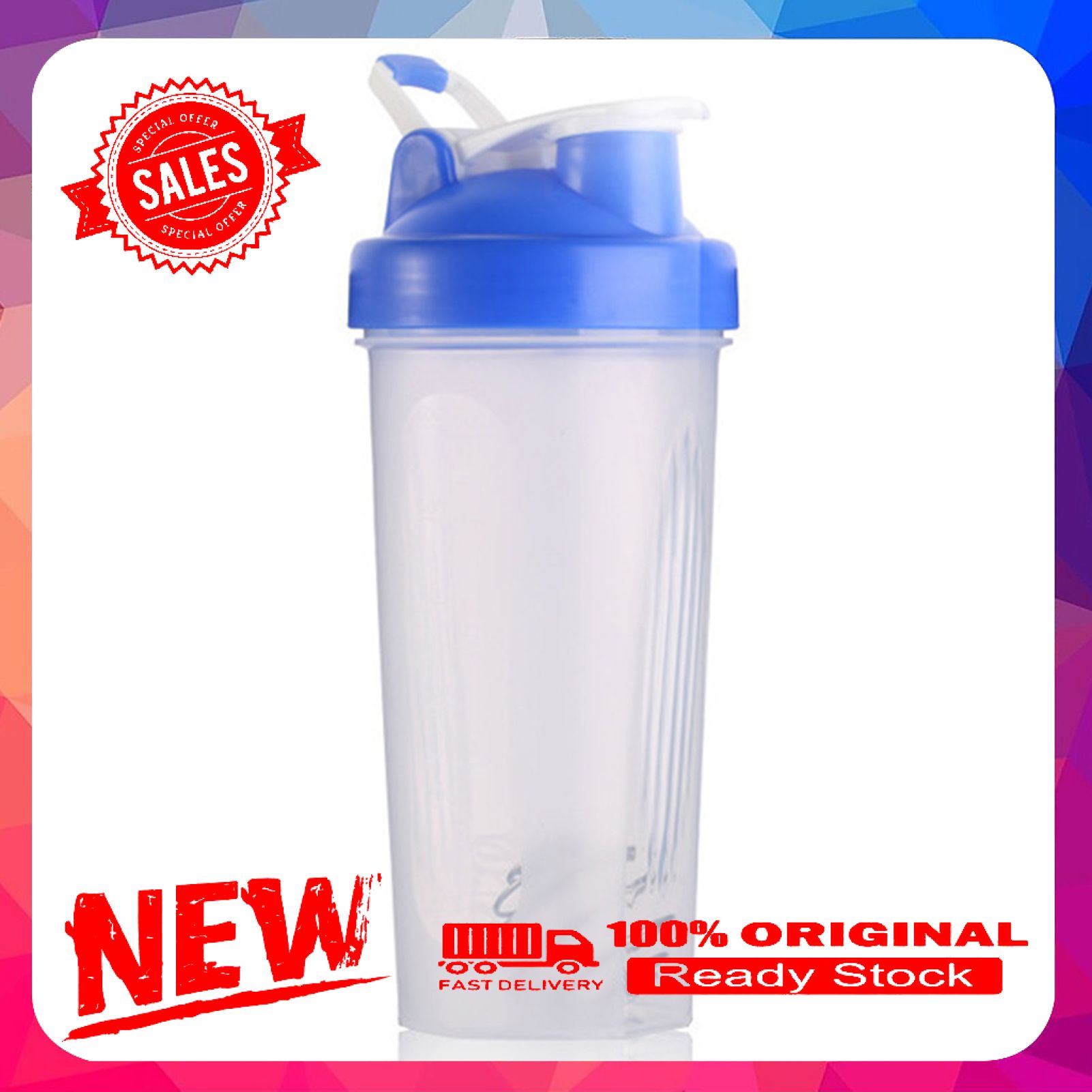 600ml Shaker Bottle Eco-friendly Large Capacity Plastic Protein Powder Mixing Mug for Outdoor
