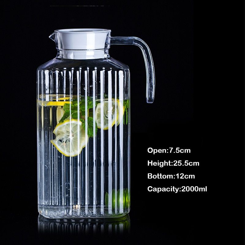 Acrylic Juice Jug Plastic Anti-fall and High Temperature Resistant Tie Pot Hotel KTV High Transparent Beverage Water Pot