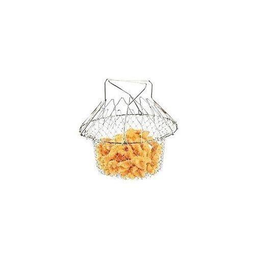 Stainless Steel Foldable Fry Chef Basket - Silver
