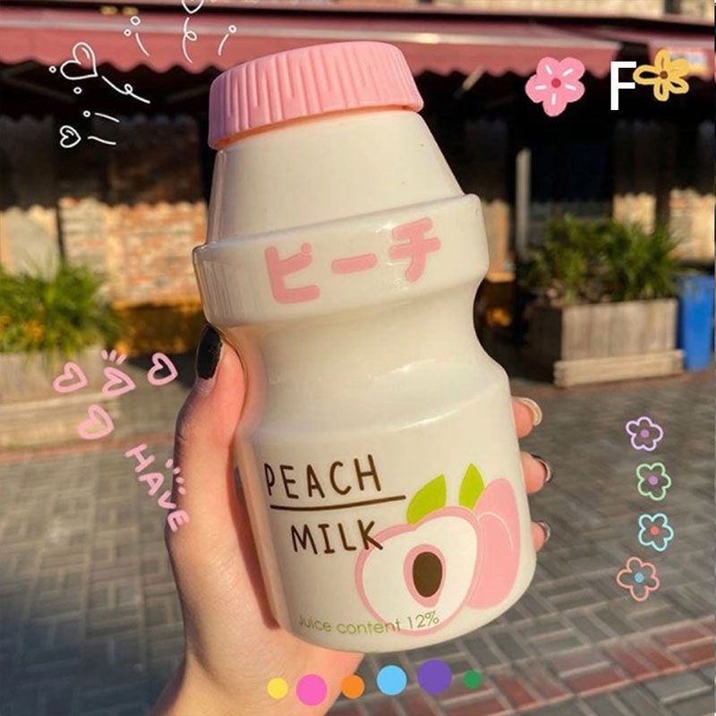 480ml Plastic Water Bottle Drinking Bottle Shape Cute Kawaii Milk Shaker Bottle