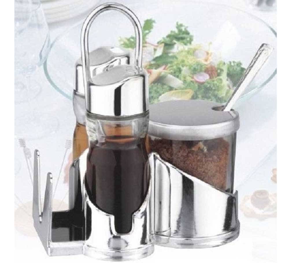 3 pieces saucing utensil with napkin holder 