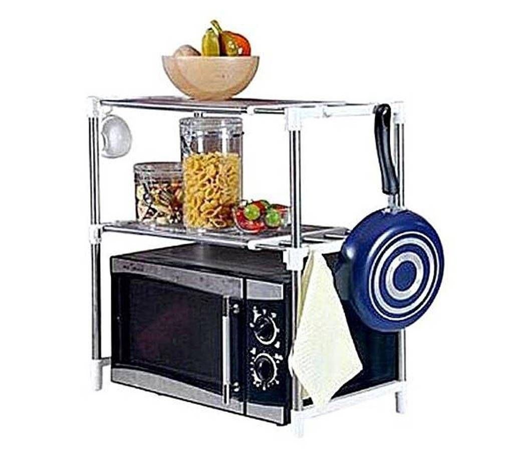 Microwave Oven Storage Rack - Silver
