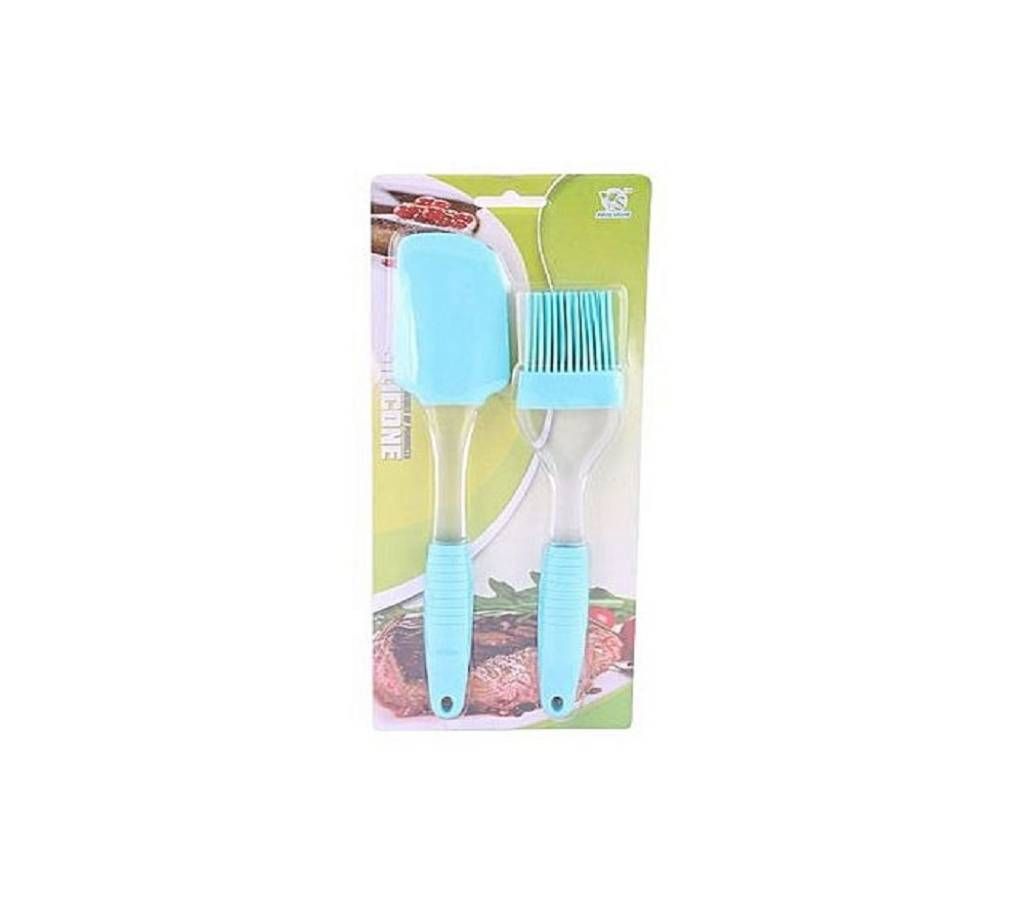 2 Pieces Silicone Oil Brush - Sky Blue
