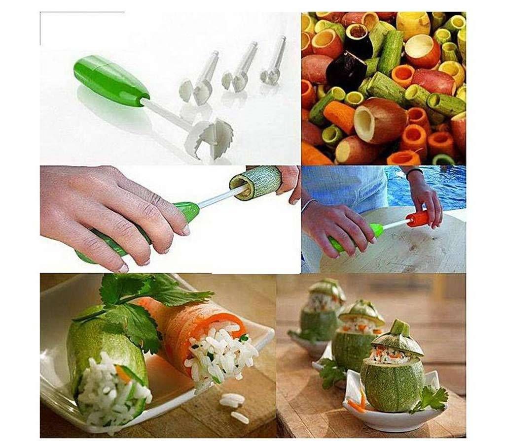 Veggie Drill set For Stuffing Fruits And Vegetables - Green