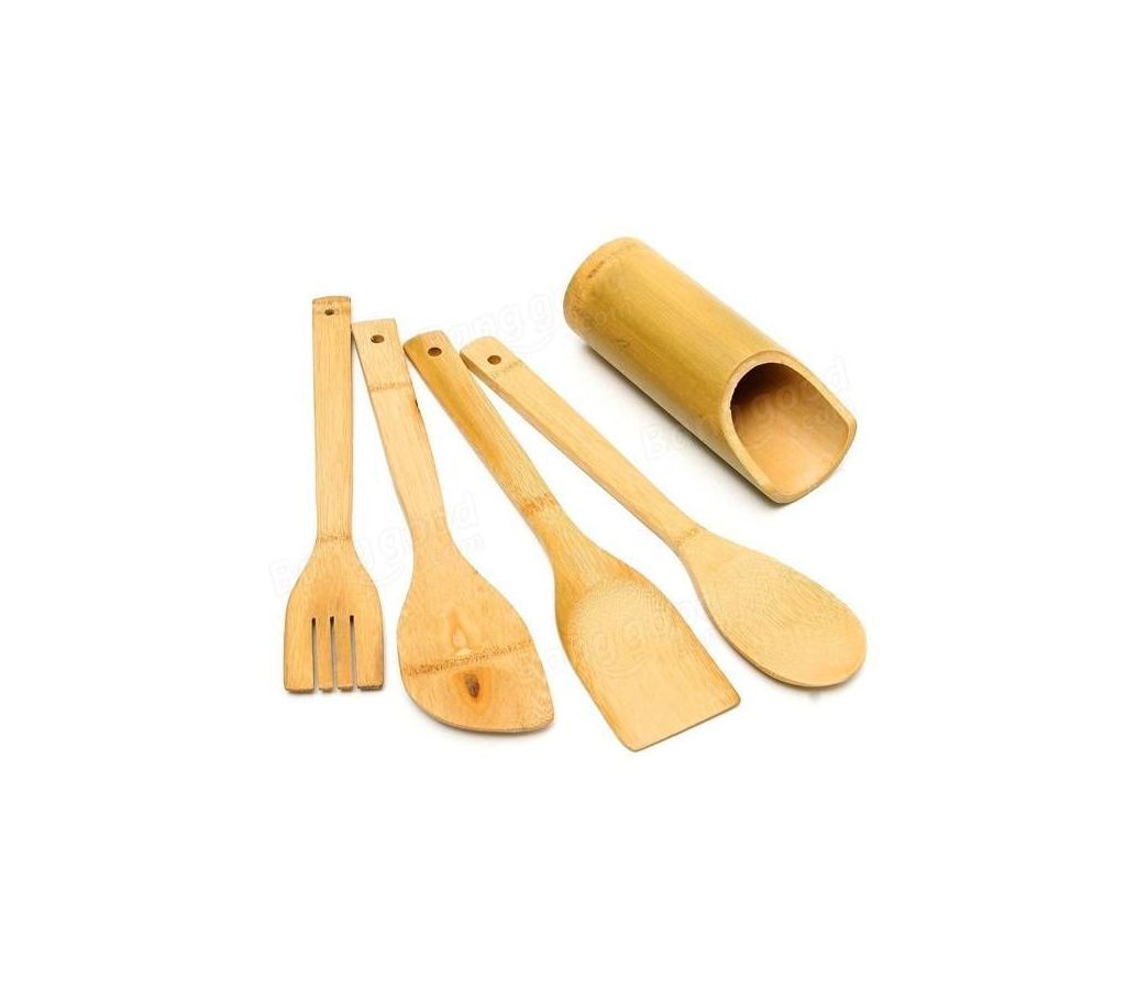 5PCS Bamboo Kitchen Spoon Set
