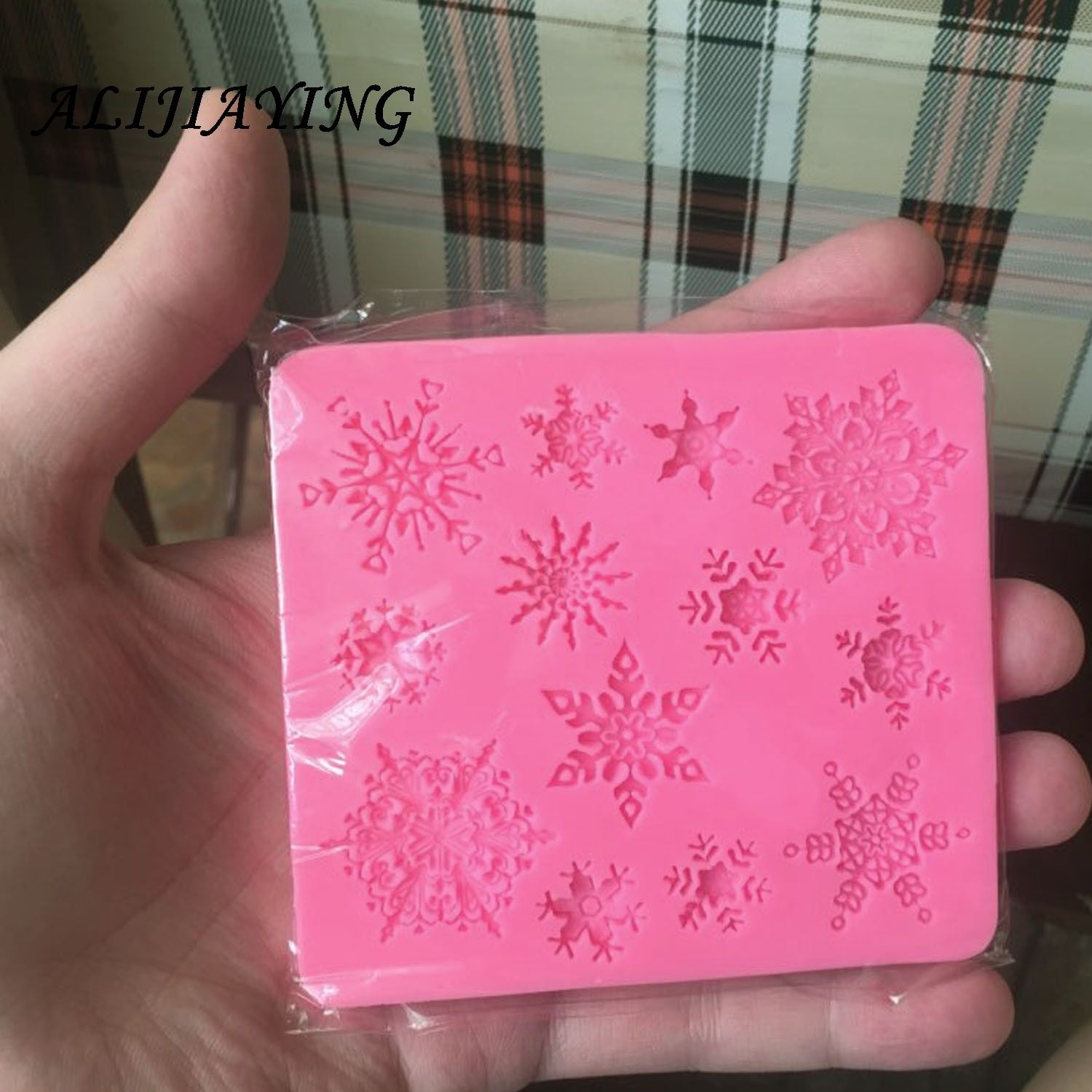 1Pcs Sugarcraft Christmas Snowflake Silicone mold fondant mold cake decorating tools chocolate gumpaste mold D0026
