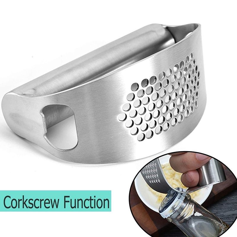 NAMUNY Stainless Steel Garlic Press Ring Garlic Press Manual Garlic Press Arc Garlic Press