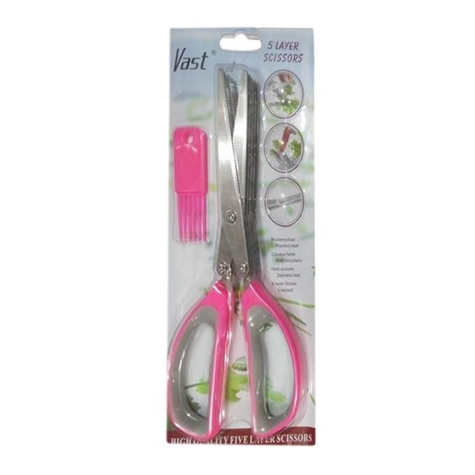 5 Layer Kitchen Scissors - Pink
