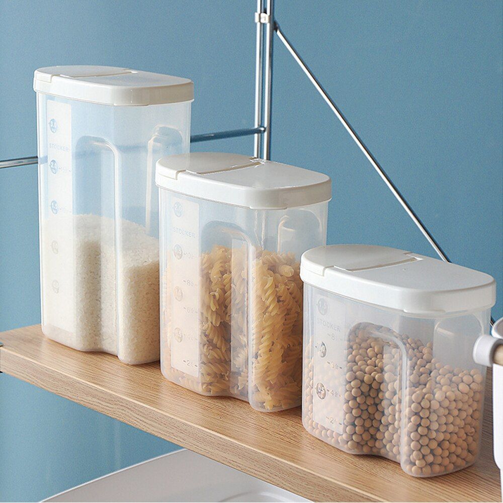 Cereal Dispenser Storage Box Kitchen Food Grain Rice Container Nice Kitchen Rice Storage Box Flour Grain Storage