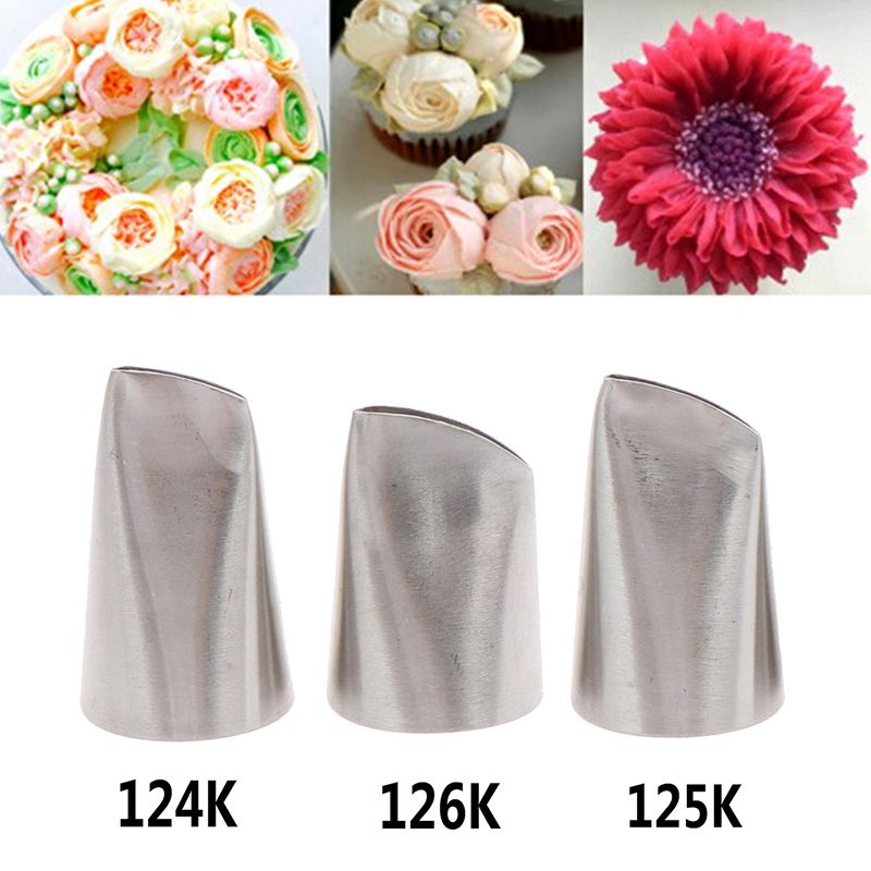 3Pcs Austin Rose Petals Icing Piping Nozzles Cake Decorating Tool Cream Tips