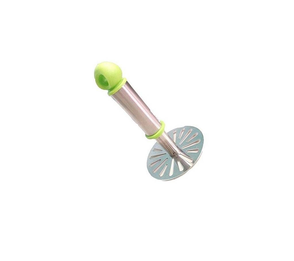 Potato Mash Tool - Silver and Lime Green