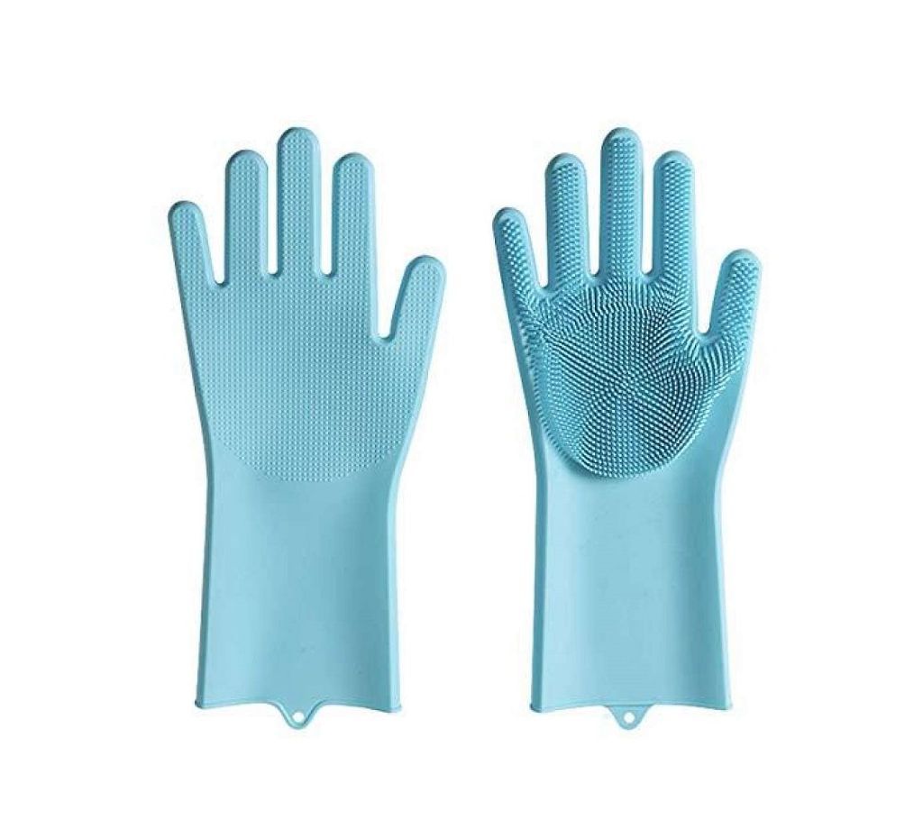 Silicone Gloves with Wash Scrubber