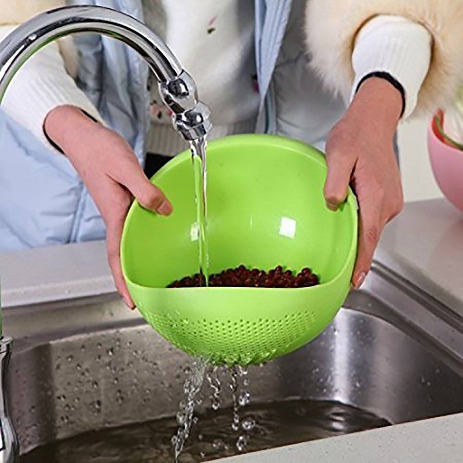 Design Rice Washer Strainer Colanders For Cleaning Vegetable, Fruit