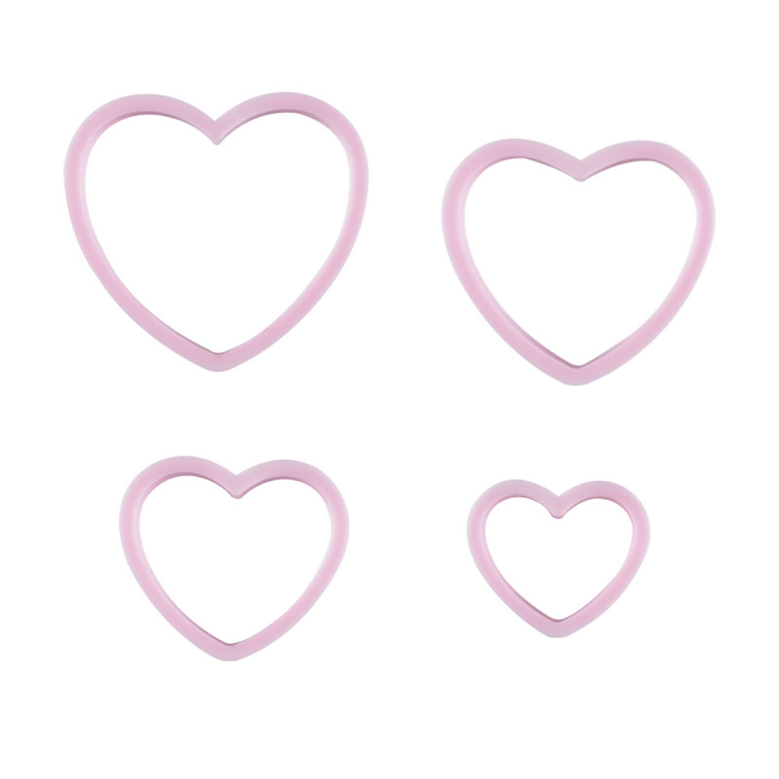 4Pcs/Set Ring Mold Heat Resistant Non-stick Reusable Heart Shaped Cake Pan Set DIY Baking Mold for Baking