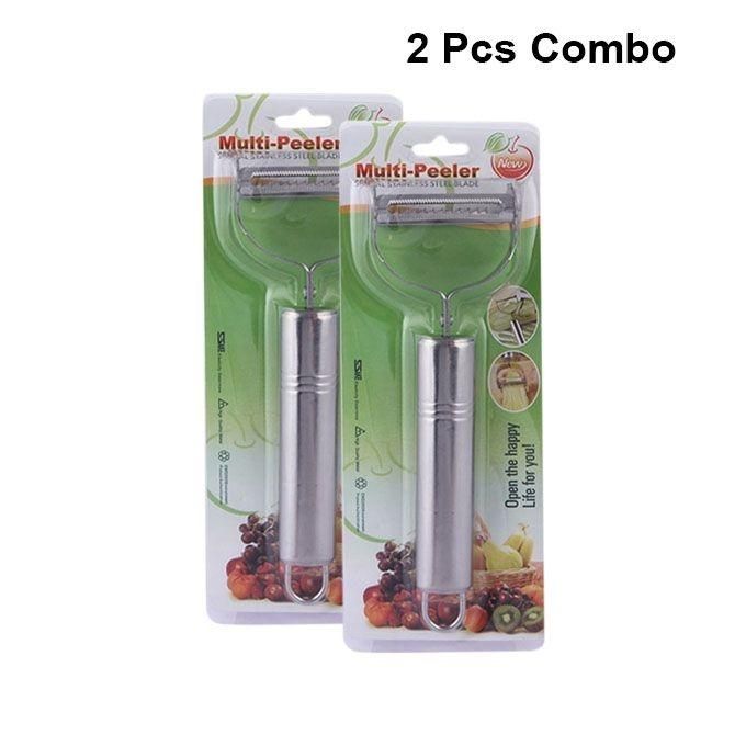 Stainless Steel Kitchen Peeler 2 Pcs - Silver