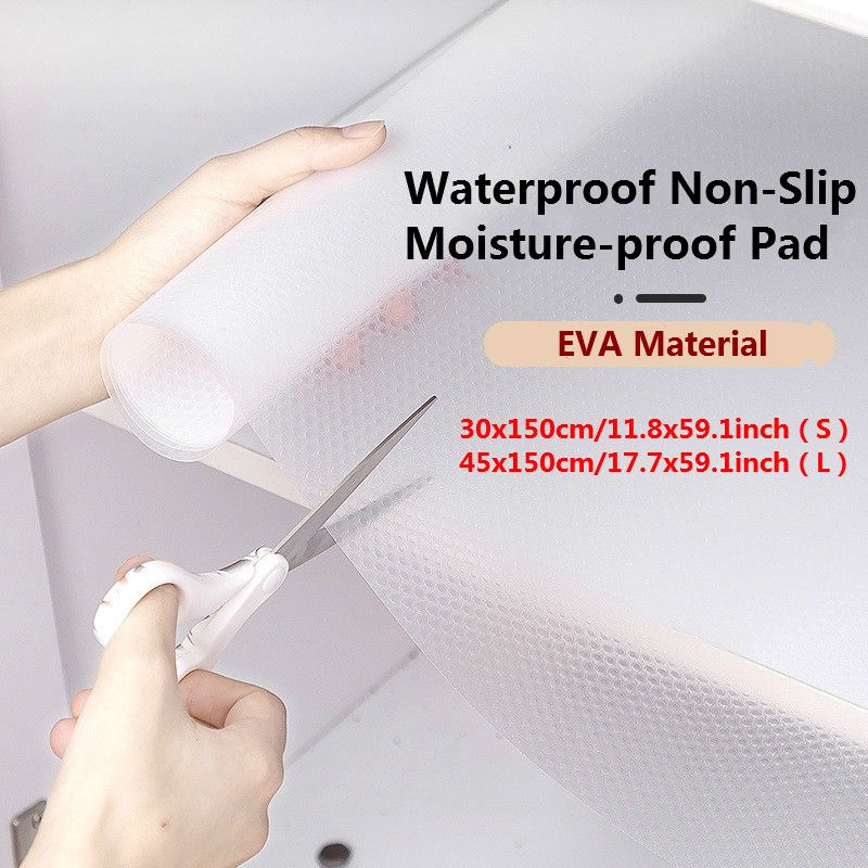 RHS Online EVA Waterproof Non-Slip Moisture-proof Shelf Liner Cabinet Pad Shelf Liners Refrigerator Mat for Kitchen Home Drawer Table Placemats