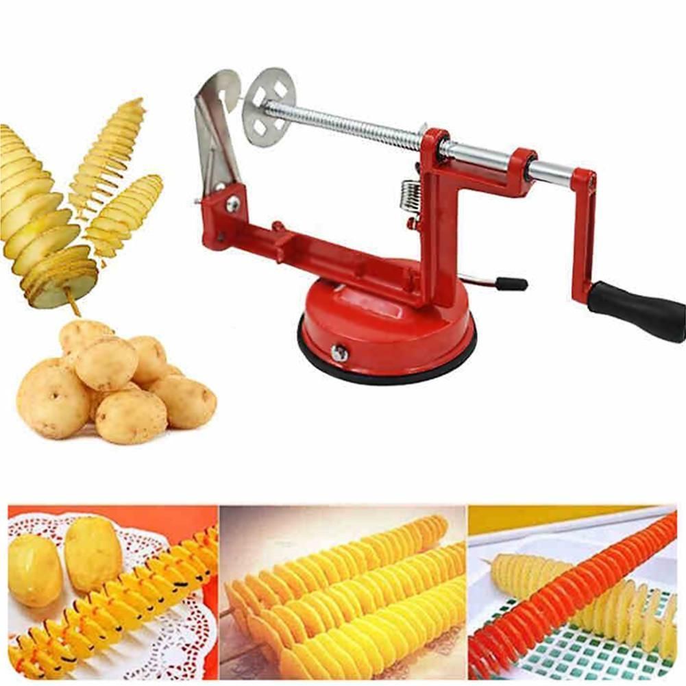 Manual Stainless Steel Twisted BBQ Potato Slicer Spiral French Fry Vegetable Cutter