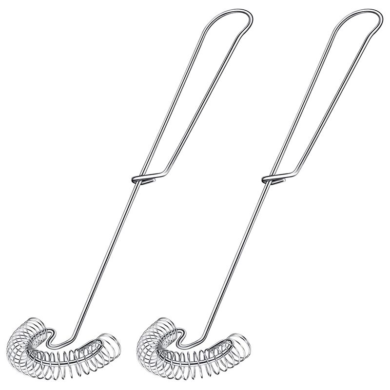 2 Pieces Whisk Egg Small Whisk Whipper Stainless Steel Egg Whisk Flat Spring C Whisk Egg Frother, Milk and Egg Beater