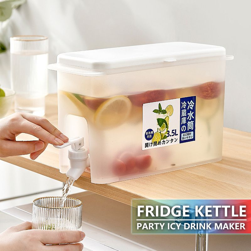 3500ml Refrigerator Cold Kettle with Faucet Household Lemonade Bottle Drinkware Cold Water Bottle Container For Kitchen