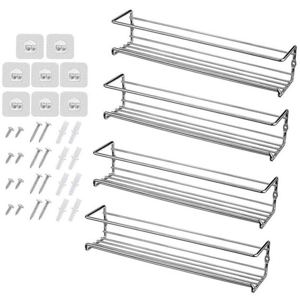 Kitchen Spice Jar Storage Rack Cabinet Organizer Hanging Shelf Door Wall Mounted Seasoning Bottle Holder Kitchen Decor-B
