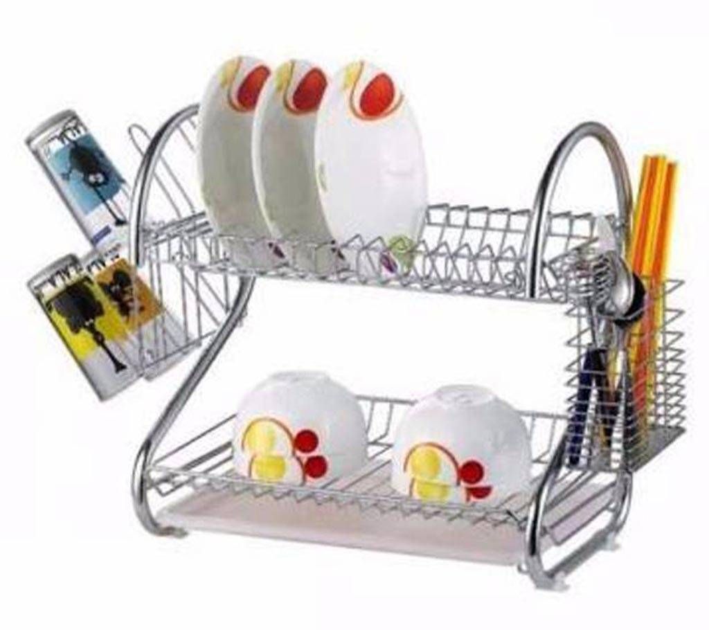Double layers dish drainer 