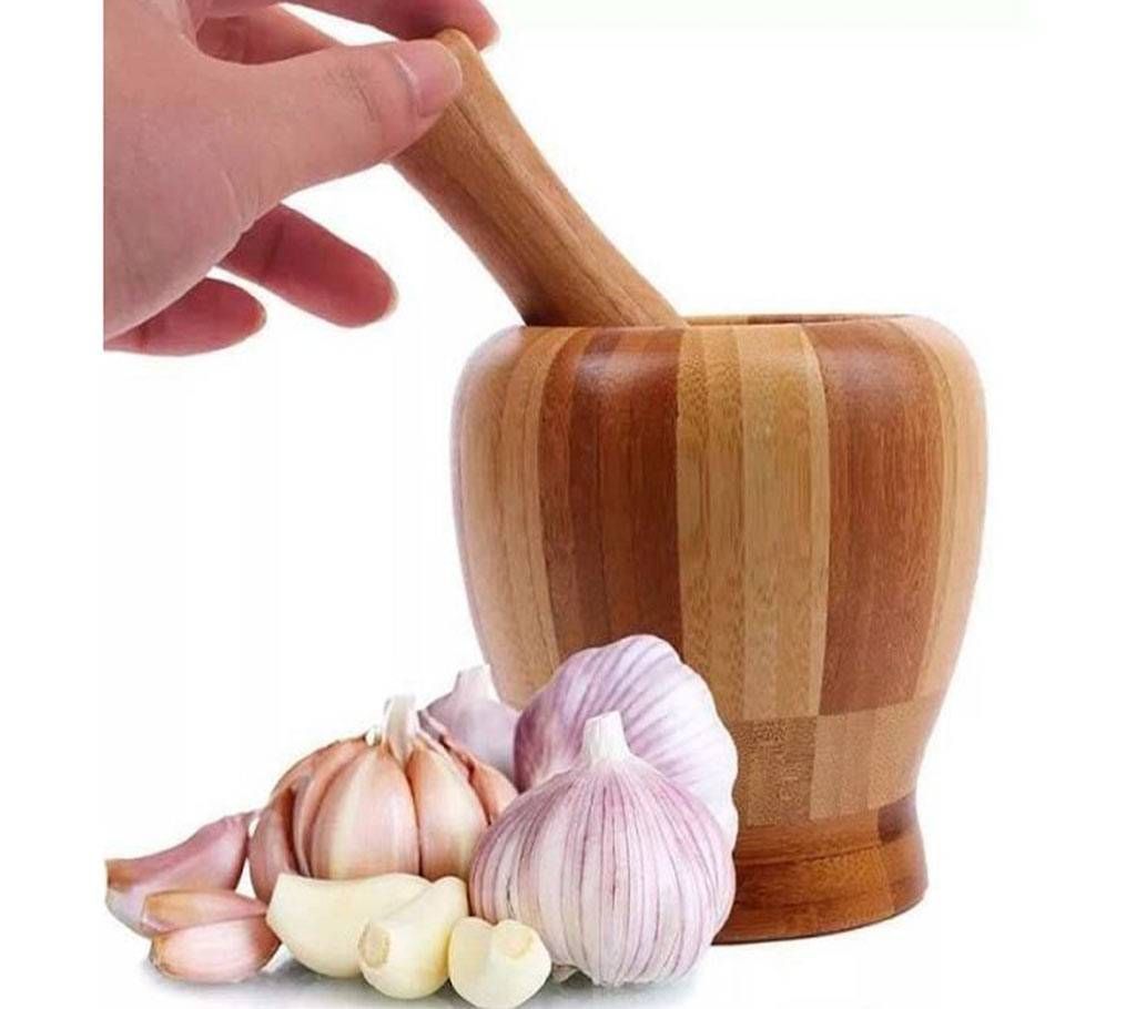 Wooden Mortar And Pestle Crusher