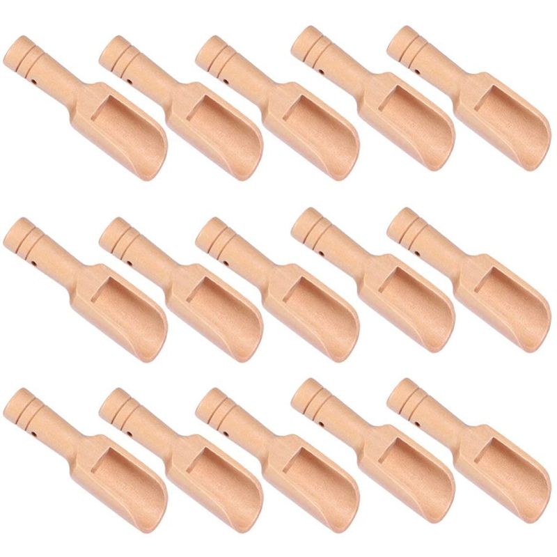 15Pcs Small Wooden Salt S Solid Wood Condits S Handmade Honey Teas Seasoning Sugar Coffee Tea Jam
