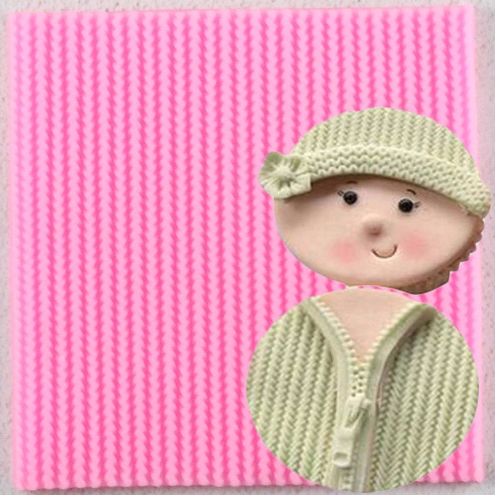 Needle Knitting Wool Texture Lace Cooking Tools Silicone Fondant Mold DIY Cake Decorating Polymer Clay Resin Candy Fimo Sculpey