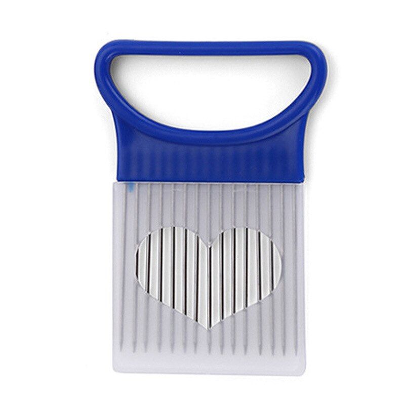 Tomato Vegetable Shrendders and Slicers Onion Slicer Cutting Aid Guide Slicer Cutter Safe Fork Kitchenware Accessories-Blue