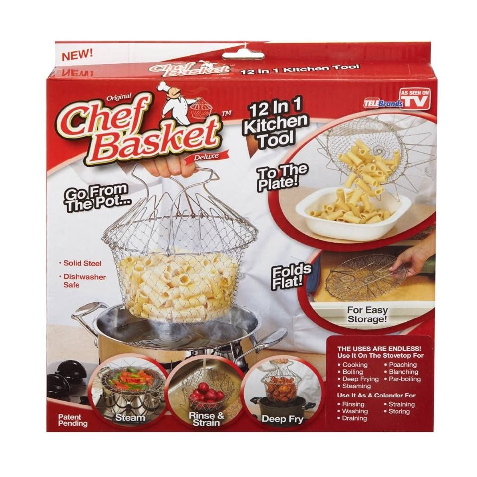Foldable Steam Rinse Strain Magic Stainless Steel Strainer Net Basket for Kitchen Cooking