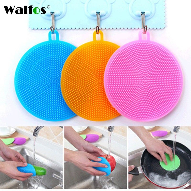 Silicone Dish Washing Brush Multifunctional Antibacterial Cleaning Brushes Cooking Tool Scrubber Sponges Heat-resistant