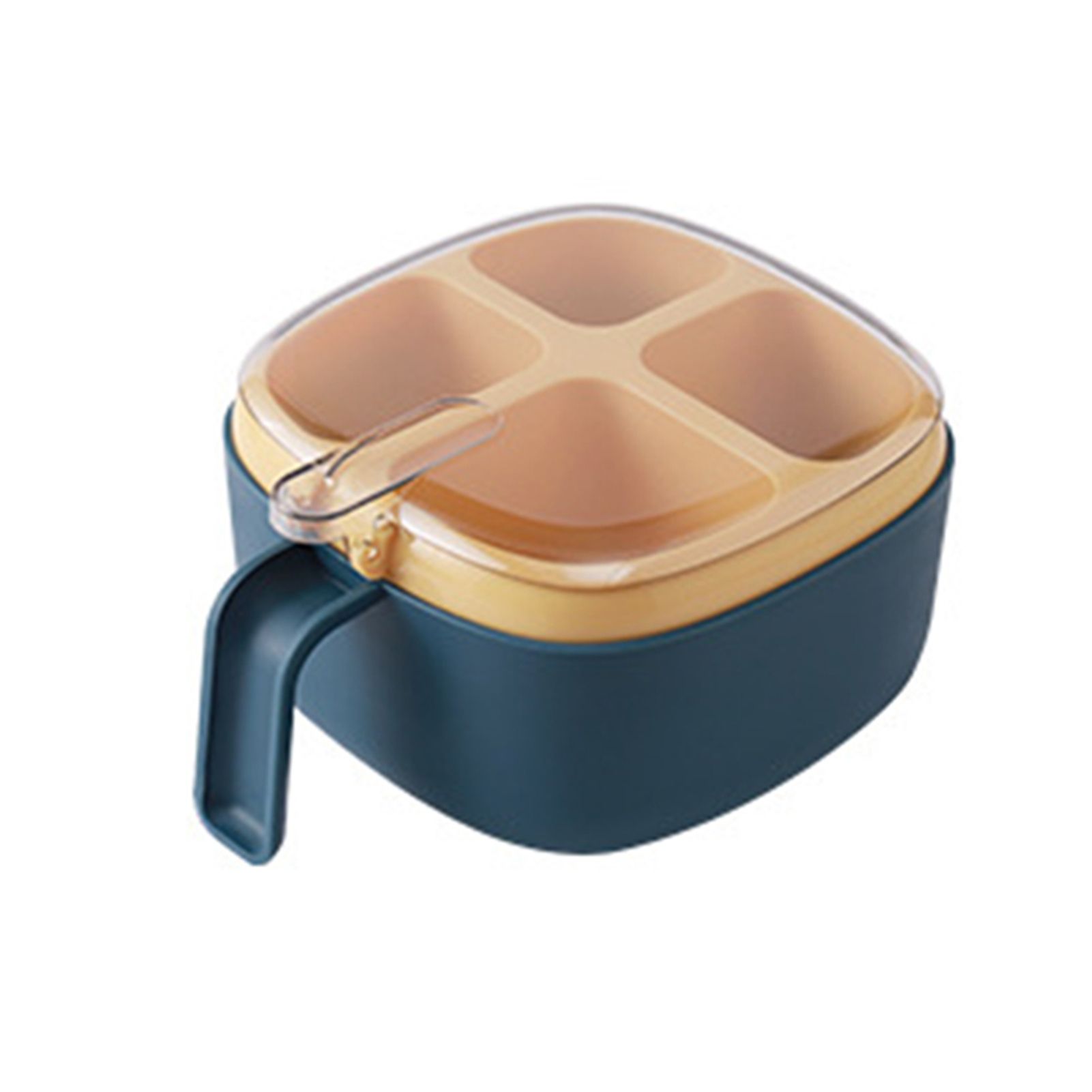 Seasoning Container 4 Grid Safe Plastic Large Capacity Nordic Style Spice Box for Kitchen