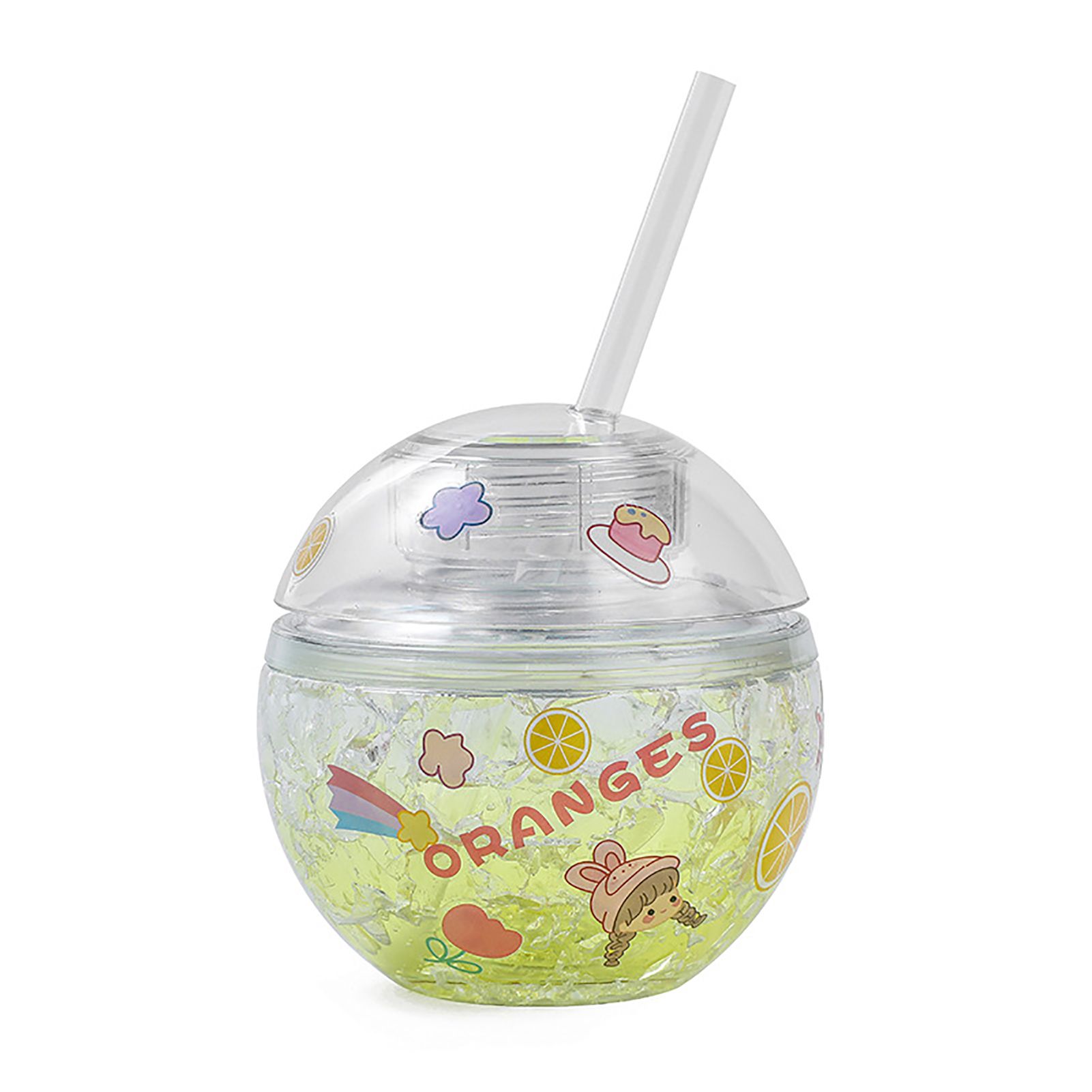 Earth Shape Cup Creative Fashion Reusable Spherical Cold Drink Plastic Cup Tea Mug for Summer