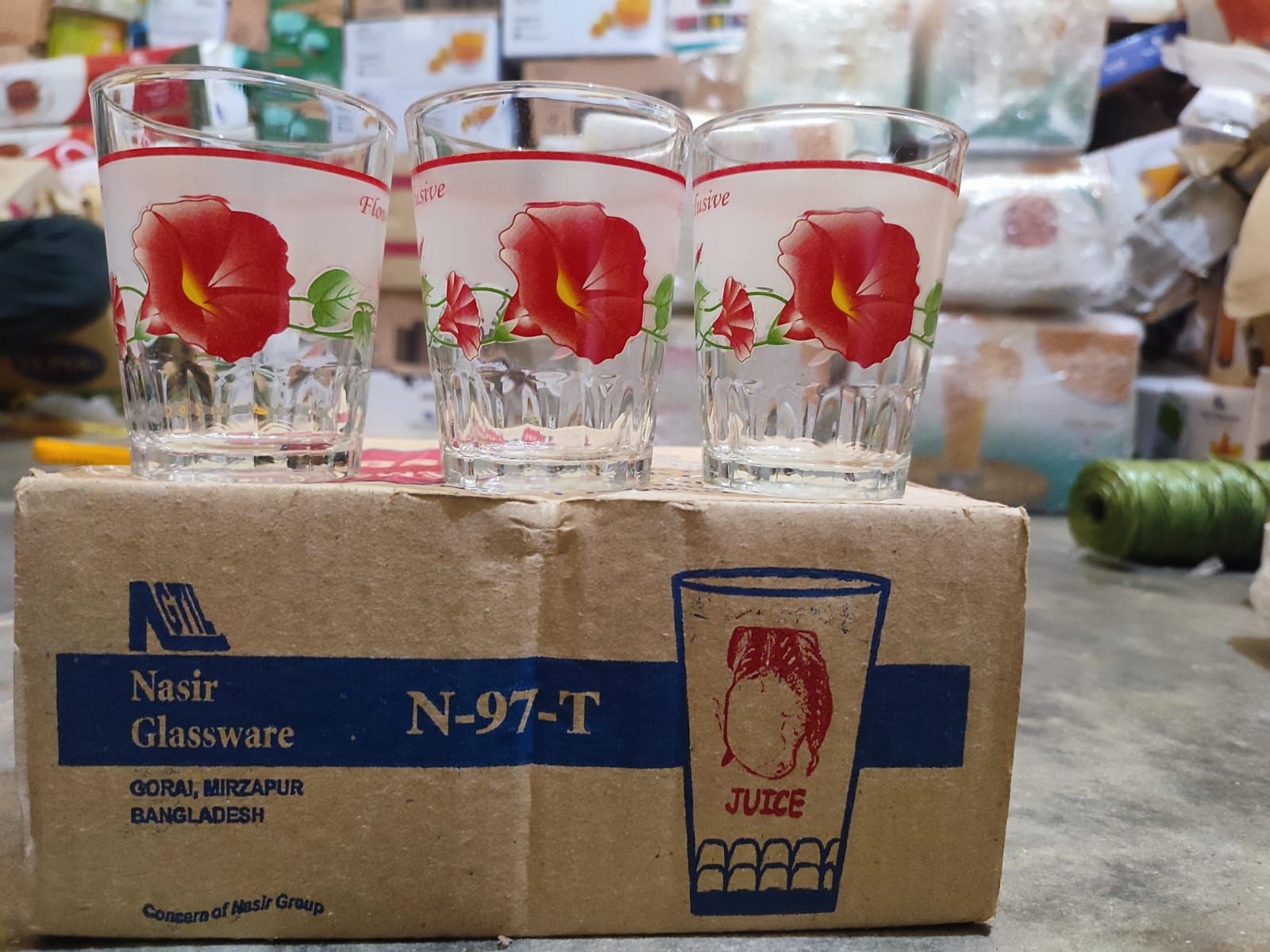Flower desing Shorbot glass / drinking  glass - 6 pcs set- N97T
