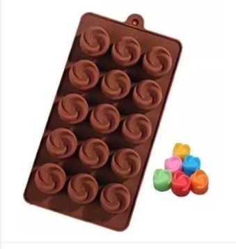 Rose Shape Silicone Chocolate Bar Mould - 15 holes