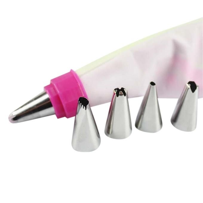 Double Two Color 4 Pcs Nozzle Cake Decorating Set