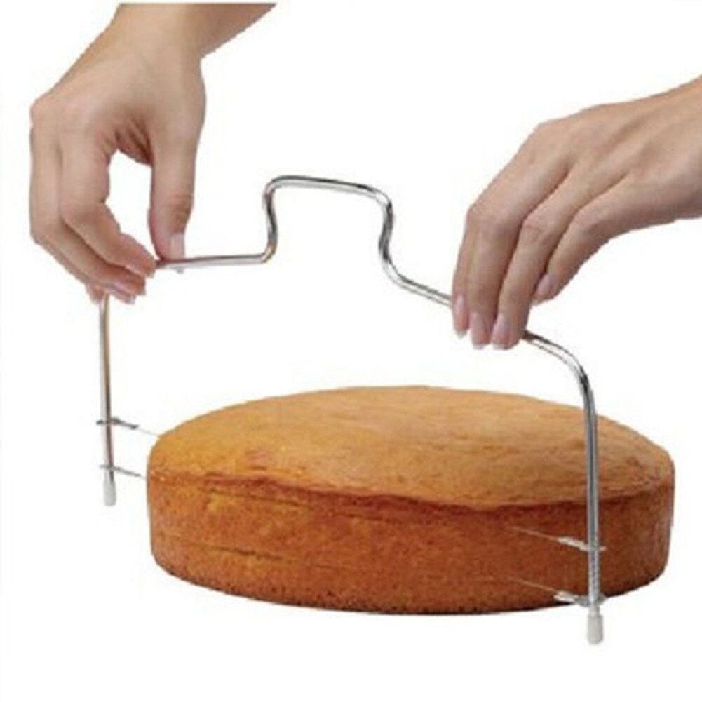 Hot Sell  Kitchen Utensil Cake Cutter Leveler New Stainless steel Adjustable Wire Cake Slicer Leveler Pizza Dough Cutter Trimmer