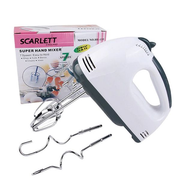 Scarlett Electric Egg Beater and Mixer for Cake Cream White (260W)