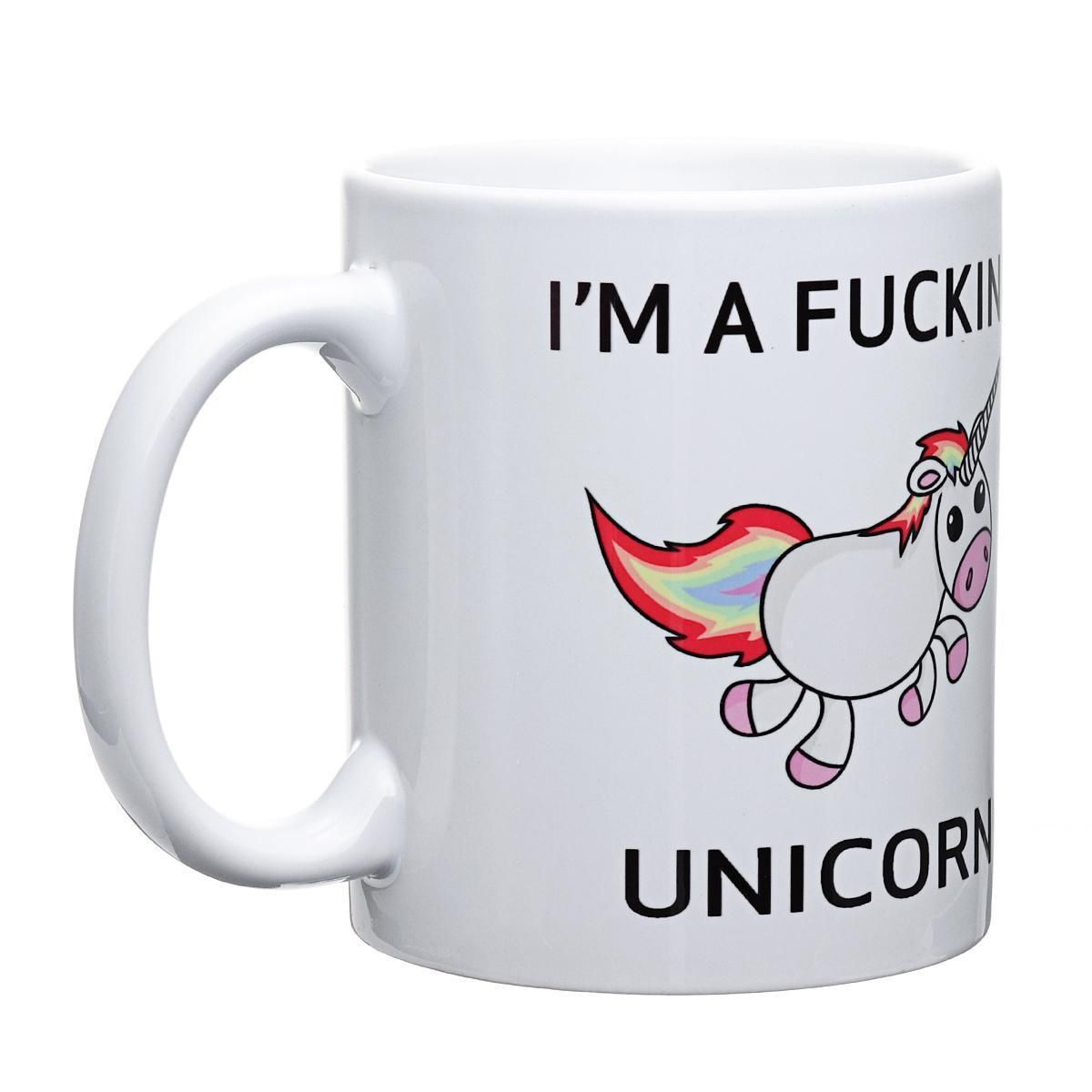 Novelty Rainbow Unicorn Mug Ceramic Coffee Tea Cup Personalised Gift