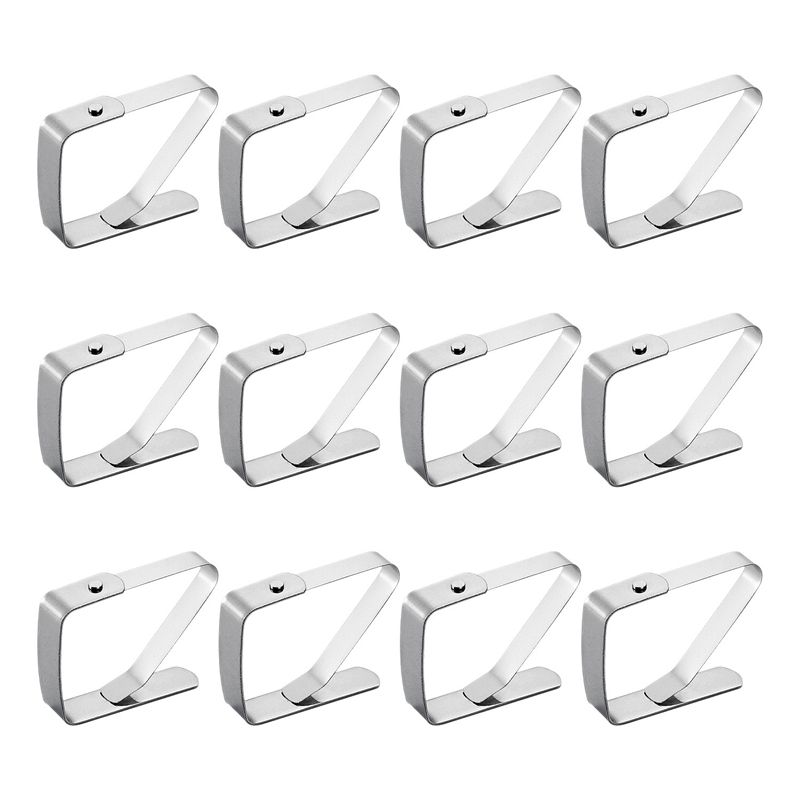 12 Pcs Thickened Stainless Steel Tablecloth Holders Kitchen Tablecloth Clips Non-Slip Table Clips