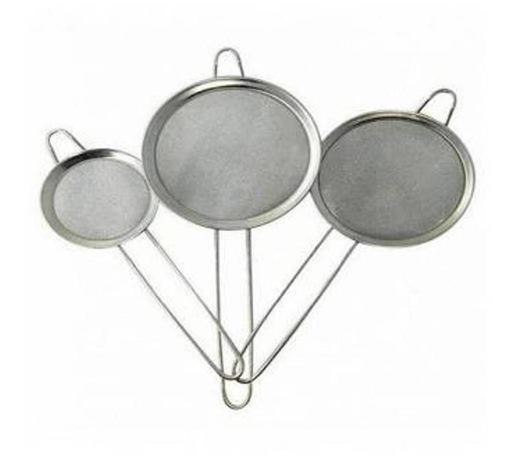 Pack of 3 - Steel Mesh Strainer