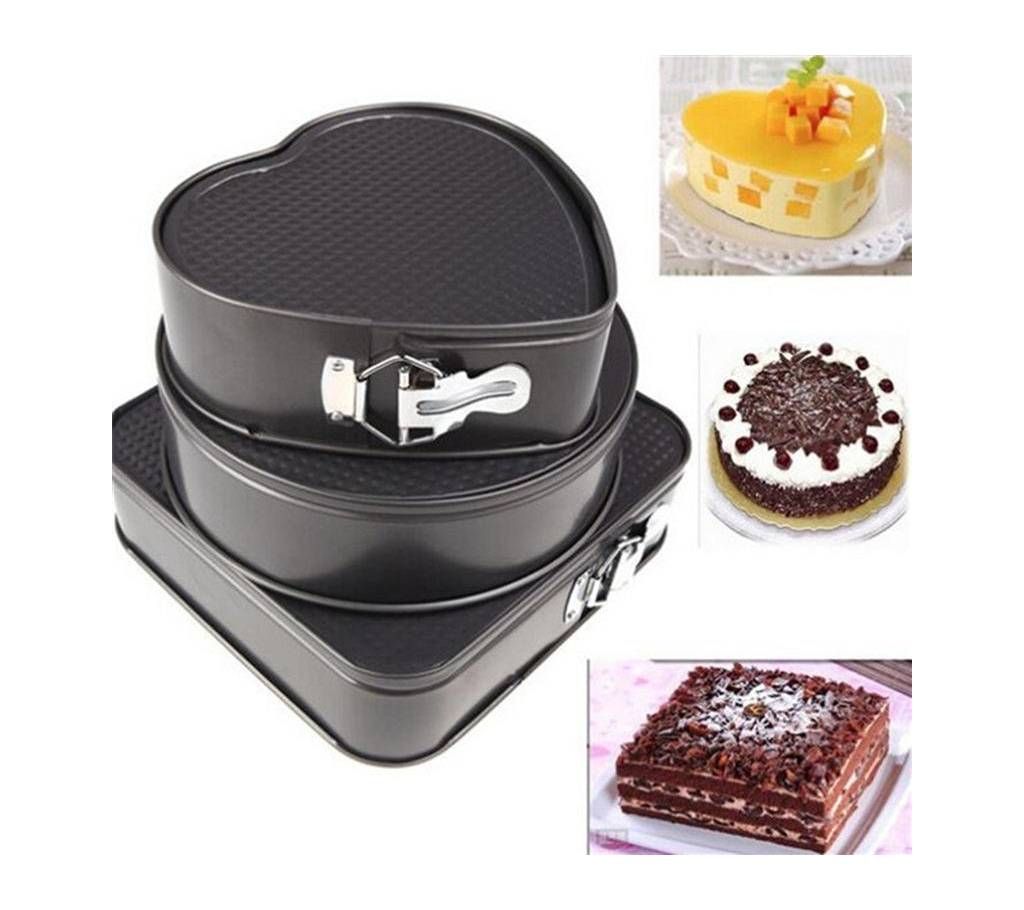 3 Pieces Non Sticky Cake Pan Set - Black
